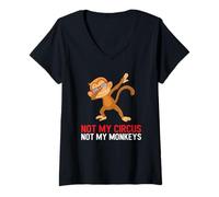 Femme Collègue : Le Bureau des retraités n'est Pas Mon Cirque, Pas Mes singes T-Shirt avec Col en V