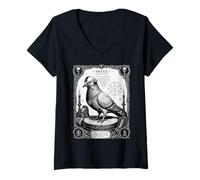 Femme Colombe du creuset de Fer T-Shirt avec Col en V