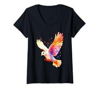 Femme Colombe en Blanc Pigeon de la Ville Ramier Blanc Colombes T-Shirt avec Col en V
