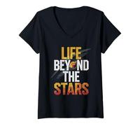 Femme Colonisation Spatiale Science-Fiction Transformation T-Shirt avec Col en V