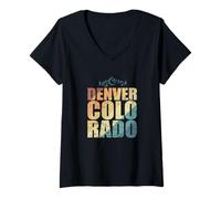 Femme Colorado Denver USA État Amérique T-Shirt avec Col en V