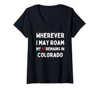 Femme Colorado Où Que Je puisse me déplacer, Mon cœur Reste dans Le Colorado T-Shirt avec Col en V