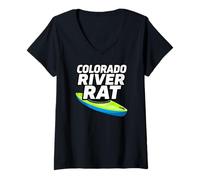 Femme Colorado River Rat Kayak Whitewater Rafting T-Shirt avec Col en V