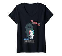 Femme Combattant De Taekwondo Licorne T-Shirt avec Col en V