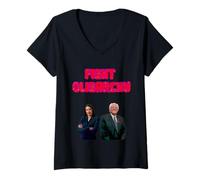 Femme Combattre l'oligarchie, résister, AOC, Bernie Sanders, T-Shirt avec Col en V