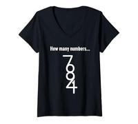 Femme Combien de Chiffres mathématiques Casse-tête Casse-tête T-Shirt avec Col en V