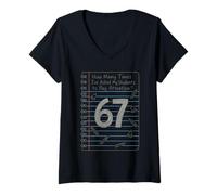 Femme Combien de Fois J'Ai demandé à Mes élèves de Faire Attention 67 T-Shirt avec Col en V