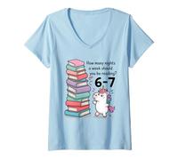 Femme Combien de Nuits par Semaine Devriez-Vous Lire Un Professeur T-Shirt avec Col en V