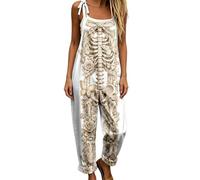 Femme Combinaison Sans Manches Imprimé Squelette Dégradé Bretelles | Bord Élastiqué Froncé Tenue, Vêtement Festif, Style Halloween Pièce Graphique, Tunique Longue, Pour Soirées Déguisées