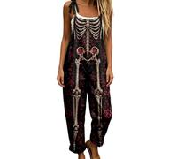 Femme Combinaison Sans Manches Imprimé Squelette Dégradé Bretelles | Bord Élastiqué Froncé Tenue, Vêtement Festif, Style Halloween Pièce Graphique, Tunique Longue, Pour Soirées Déguisées