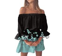 Femme Combishorts éTé sans Bretelles Bandeau Combi-Short Mode Fleurie Imprimée Combinaison Taille Haute Playsuit Rompers D'été Grande Taille Casual Pantalons Courts