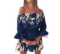 Femme Combishorts éTé sans Bretelles Bandeau Combi-Short Mode Fleurie Imprimée Combinaison Taille Haute Playsuit Rompers D'été Grande Taille Casual Pantalons Courts