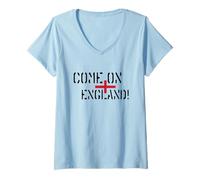 Femme Come on England Dark Text T-Shirt avec Col en V