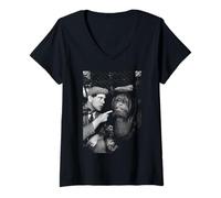 Femme Comédien de Sagesse Normande avec Orang-outan Norman Pitkin 1955 T-Shirt avec Col en V