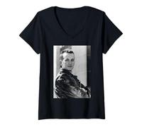 Femme Comédien Frank Skinner Fantasy Football League hôte 1990 T-Shirt avec Col en V