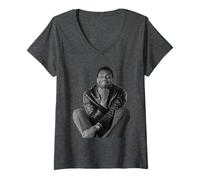 Femme Comédien Lenny Henry Stand-Up Tiswas Actor 1982 T-Shirt avec Col en V