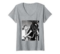 Femme Comédien Norman Wisdom & Nellie Le Cheval Le lève-tôt T-Shirt avec Col en V