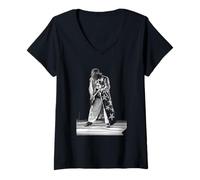 Femme Comédien Sam Kinison Live with Guitar par Michael Grecco T-Shirt avec Col en V