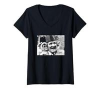 Femme Comédien Tommy Cooper Magic Grinning Ear to Ear 1977 T-Shirt avec Col en V