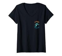 Femme comme ci-Dessus ci-Dessous - Univers Astronaute de plongée T-Shirt avec Col en V