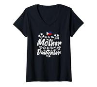 Femme Comme est la mère, sa fille est aussi - Fille des Philippines T-Shirt avec Col en V