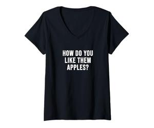 Femme Comment Aimez-Vous Les Pommes ? T-Shirt avec Col en V