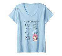 Femme Comment Dessiner Un Anime T-Shirt avec Col en V