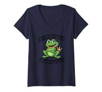 Femme Comment Dormir la Nuit en sachant Que Les Gens ne Vous Aiment Pas Grenouille T-Shirt avec Col en V