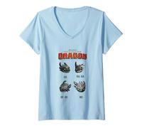 Femme Comment Dresser Votre Dragon (Film 2025 HA HA HA HE HE NO) T-Shirt avec Col en V