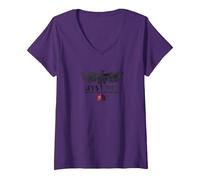 Femme Comment entraîner Votre Dragon - Let's Ride T-Shirt avec Col en V, Violet, XL