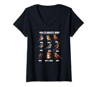 Femme Comment identifier les oiseaux T-Shirt avec Col en V