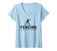 Femme Comment Je Fais Passer Mon Message sur Funny Fencing T-Shirt avec Col en V
