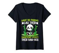 Femme Comment Les Pandas appellent-Ils Leur Autre significatif? Leur Bam-BOU T-Shirt avec Col en V