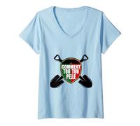 Femme Comment tou tou pelle T-Shirt avec Col en V