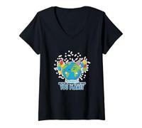 Femme Comment Vous organisez Une fête Spatiale You Planet Funny Dad Joke Pun T-Shirt avec Col en V