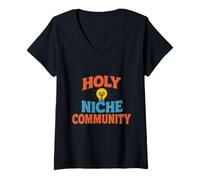 Femme Communauté de Niche sacrée T-Shirt avec Col en V