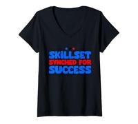 Femme Compétences synchronisées pour Un Entretien d'embauche T-Shirt avec Col en V