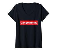 Femme Compilation de mèmes Cringe Worthy Cringe T-Shirt avec Col en V