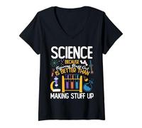 Femme Comprendre des choses vaut mieux que de faire des trucs scientifiques T-Shirt avec Col en V