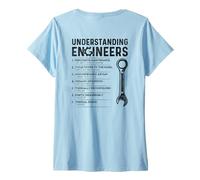 Femme Comprendre Les ingénieurs - Ingénierie Amusante (à l'arrière) T-Shirt avec Col en V