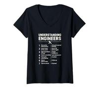 Femme Comprendre Les ingénieurs - Ingénieur en génie Sarcastique T-Shirt avec Col en V