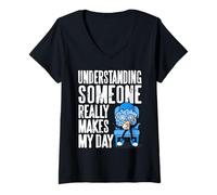 Femme Comprendre Quelqu’Un Égaye Ma Journée Humour T-Shirt avec Col en V