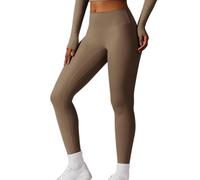 Femme Compression Taille Haut Push up Slim Fit Butt Lift Élastique Legging Tight Pantalon de Joggings Gym Running Course(Size:m,Color:Brown)