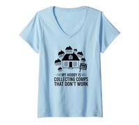 Femme Comps de Course Humour Agent Immobilier Qui ne fonctionnent Pas T-Shirt avec Col en V