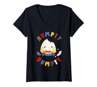 Femme Comptines pour Enfants ou Humpty Dumpty T-Shirt avec Col en V