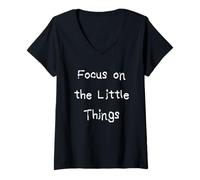 Femme Concentrez-Vous sur Les Petites Choses T-Shirt avec Col en V
