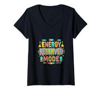 Femme Concept de Recharge introverti en Mode réservé à l'énergie T-Shirt avec Col en V
