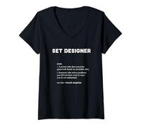 Femme Concepteur de décors - Définition du Dictionnaire Amusant T-Shirt avec Col en V