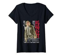 Femme Conception d'affiche Vintage de John Wick avec Film d'action T-Shirt avec Col en V