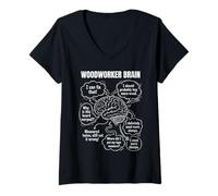 Femme Conception de Cerveau de Menuisier pour Les menuisiers T-Shirt avec Col en V